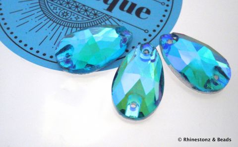 Arabesque Sew-On Teardrop Art 3230 Aquamarine AB 18mm